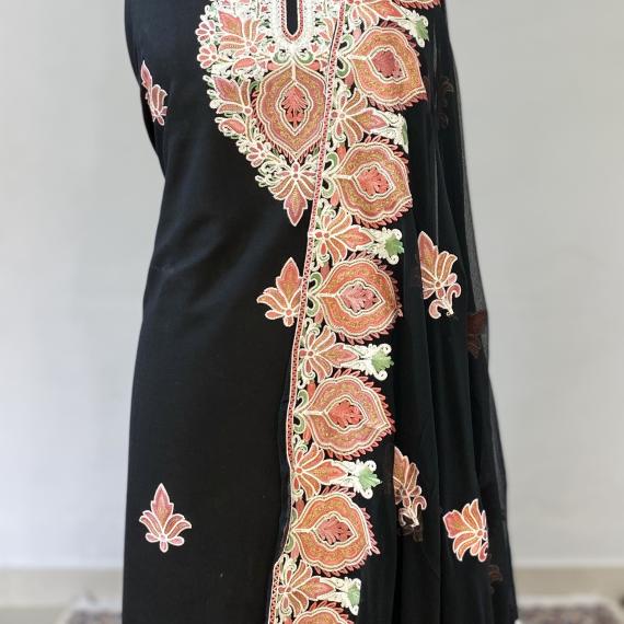 Reyon Cotton Kashmiri Suit with dupatta and Heavy Ari Embroidery