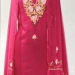 Summer cool ari work suit with heavy embroidered dupatta