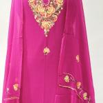 Summer cool ari work suit with heavy embroidered dupatta