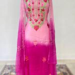 pure Upada silk suit with ari work dupatta and heavy embroidery