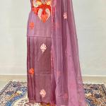 pure Upada silk suit with ari work dupatta and heavy embroidery