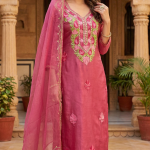 pure Upada silk suit with ari work dupatta and heavy embroidery