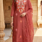pure Upada silk suit with ari work dupatta and heavy embroidery
