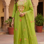 pure Upada silk suit with ari work dupatta and heavy embroidery