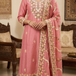 Reyon Cotton Kashmiri Suite with Stole and Heavy Ari Embroidery