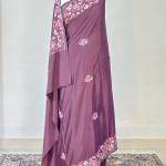 Pure silk saree with aari work heavy embroidery